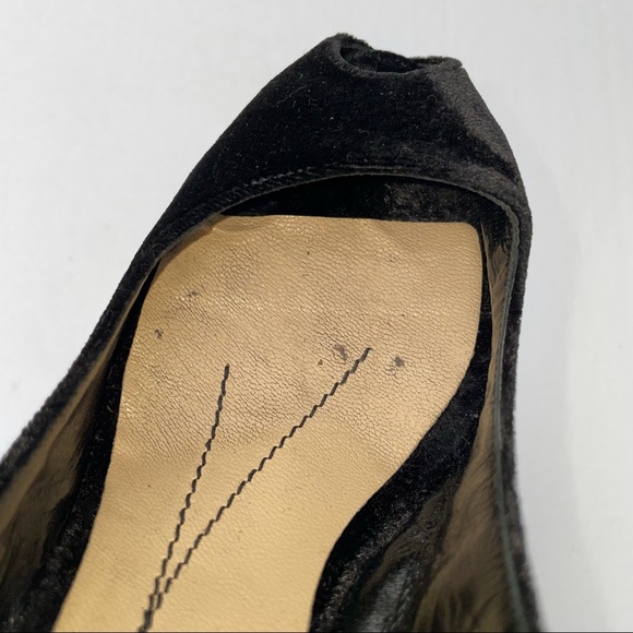 Kate Spade Black Velvet Peep Toe Heels Size 7 - Picture 12 of 12